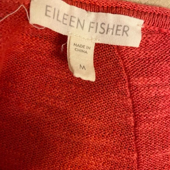 Eileen Fisher sleeveless melon orange Tunic top with asymmetrical hem size med - Picture 6 of 11